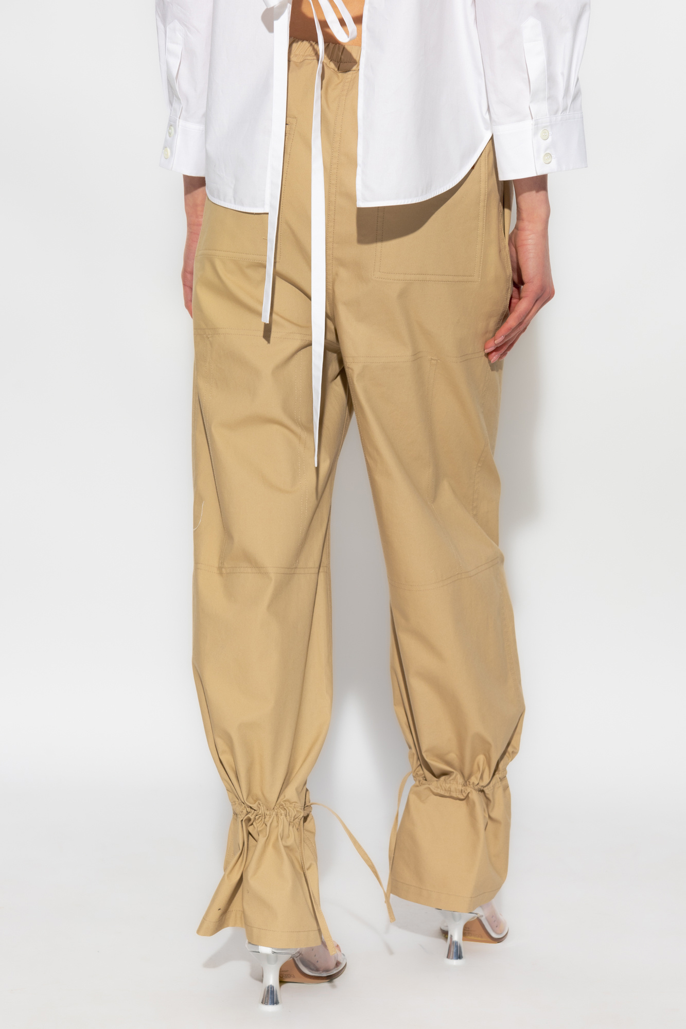 オンラインショップ Oversize LOEWE pleated Beige trousers 